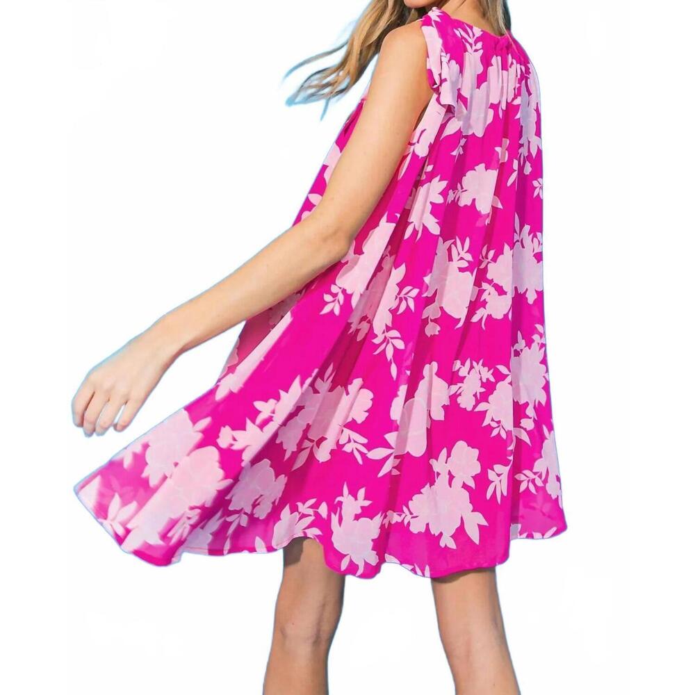 NEW FLYING TOMATO effortless flair mini dress in pink - Picture 3 of 3
